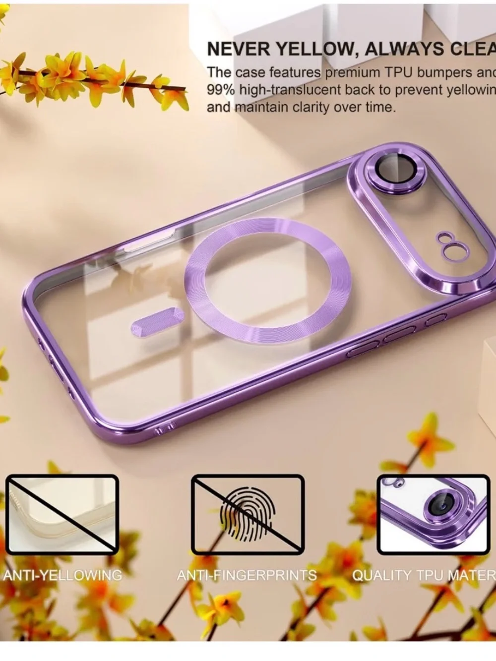 I phone 17 AIR case compatible with MagSafe light purple NEW